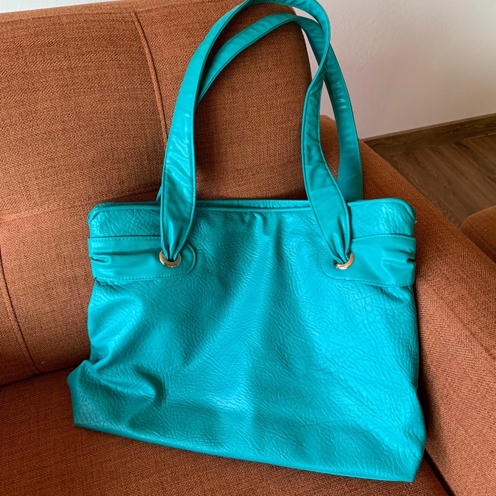 Vintage Turquoise Large Purse Handbag From Jennifer Moore